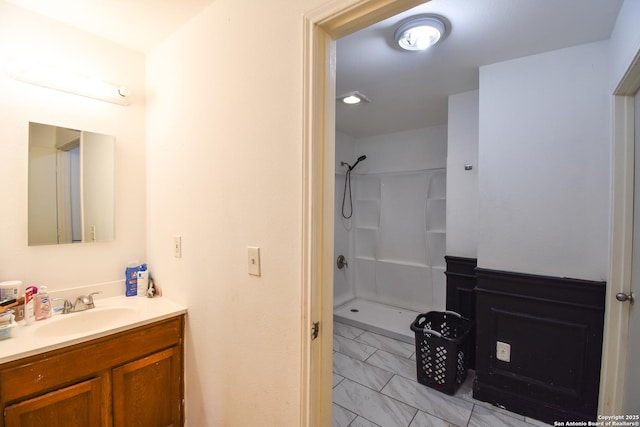 723 Clark Ave, San Antonio, TX 78210 - bathroom featuring a shower and vanity