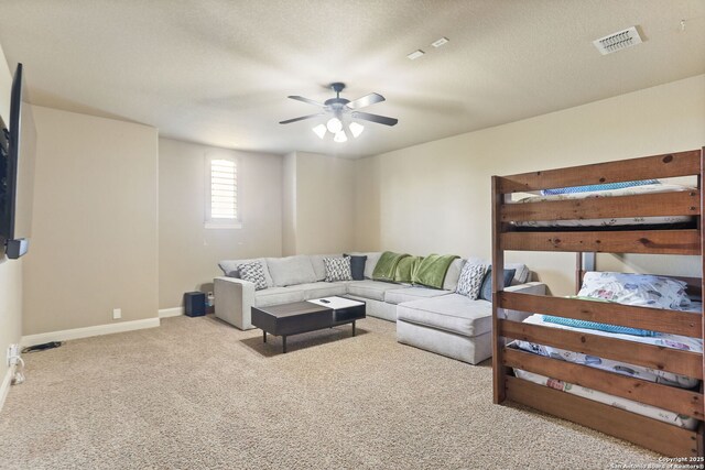 927 Scenic Stroll, San Antonio, TX 78260 - carpeted living area featuring ceiling fan and baseboards
