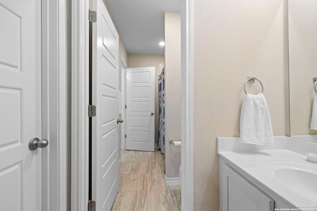 1549 Cawdon, Bulverde, TX 78163 - bathroom with vanity and a shower with shower curtain