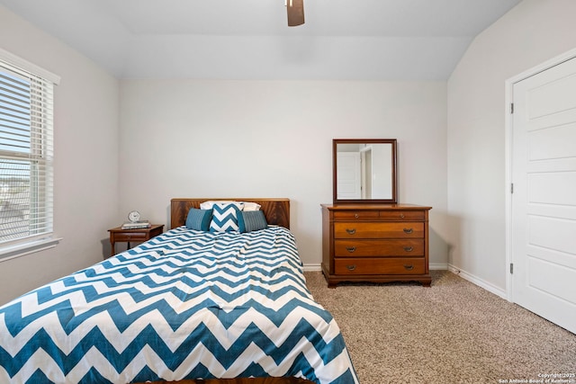 1549 Cawdon, Bulverde, TX 78163 - bedroom with carpet floors, lofted ceiling, and ceiling fan