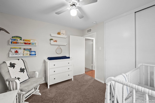 2827 Bent Bow, San Antonio, TX 78209 - carpeted bedroom featuring a ceiling fan and a closet