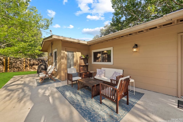 2827 Bent Bow, San Antonio, TX 78209 - view of patio featuring an outdoor hangout area and fence