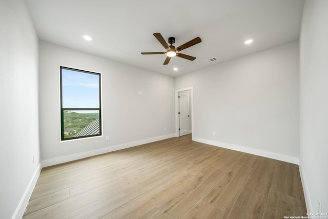 25822 Mount Carillon, San Antonio, TX 78260 - unfurnished room with a ceiling fan, light wood-style floors, baseboards, and recessed lighting