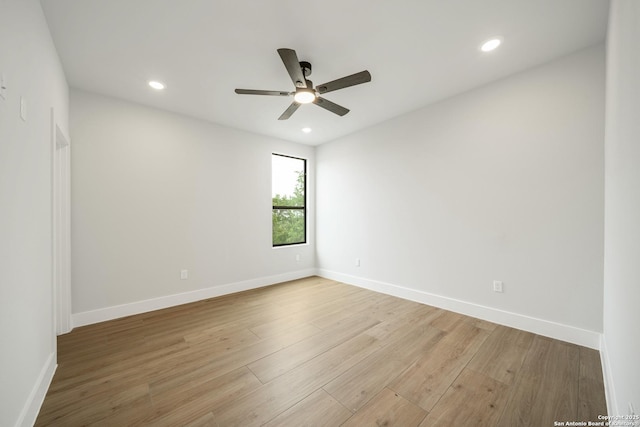 25822 Mount Carillon, San Antonio, TX 78260 - spare room with a ceiling fan, light wood-style flooring, recessed lighting, and baseboards