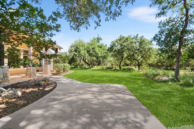 102 Arroyo, Boerne, TX 78006 - view of home's community with a lawn and a patio area