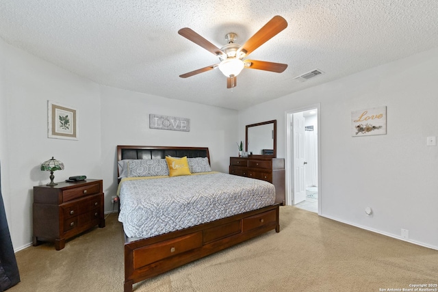 718 Cypressgreen, San Antonio, TX 78245 - bedroom with carpet, a textured ceiling, baseboards, and a ceiling fan