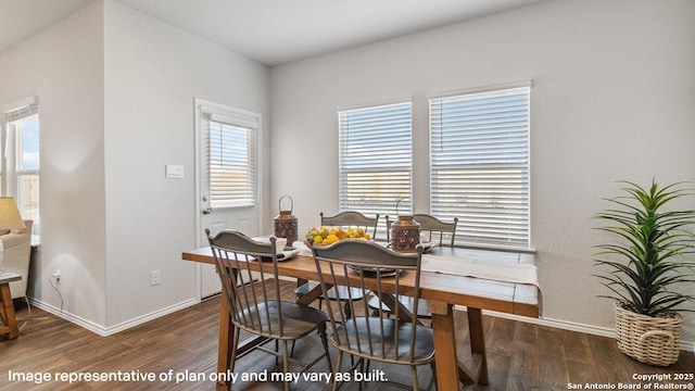 5026 Wichita Pike, San Antonio, TX 78253 - dining space featuring dark wood finished floors and baseboards