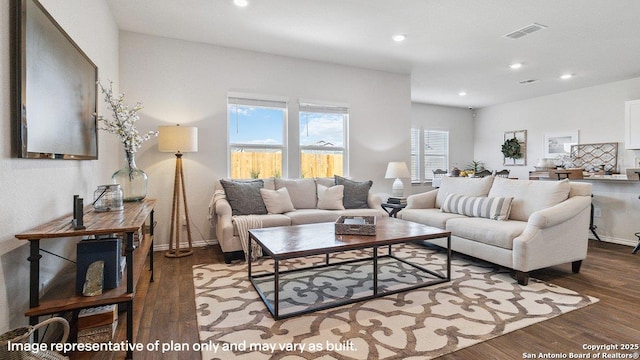 5026 Wichita Pike, San Antonio, TX 78253 - living room with wood finished floors, recessed lighting, and baseboards