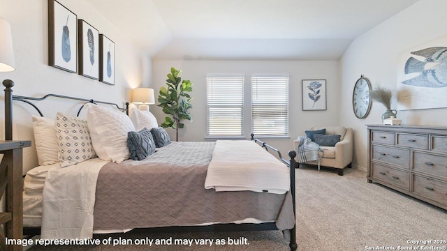 5026 Wichita Pike, San Antonio, TX 78253 - bedroom with lofted ceiling and carpet flooring