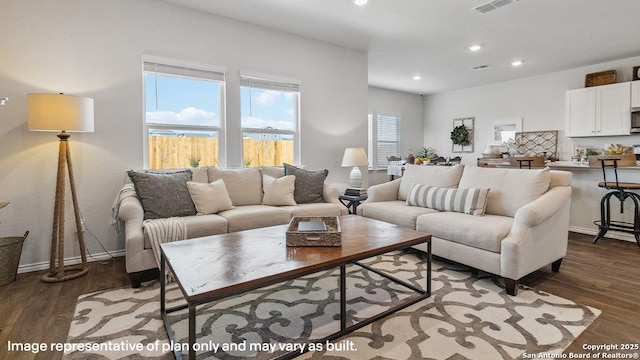 5026 Wichita Pike, San Antonio, TX 78253 - living room featuring recessed lighting, wood finished floors, and baseboards