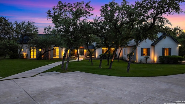 185 Southfield, Boerne, TX 78006 - view of front of property with a yard and stucco siding