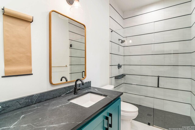 185 Southfield, Boerne, TX 78006 - bathroom with toilet, a shower stall, and vanity