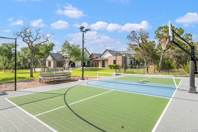 185 Southfield, Boerne, TX 78006 - view of basketball court with community basketball court, a tennis court, and a trampoline