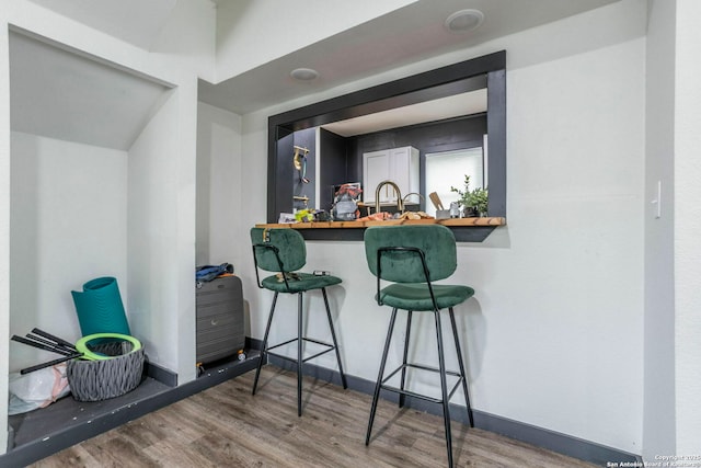6346 Montgomery, Windcrest, TX 78239 - indoor bar with wood finished floors and baseboards