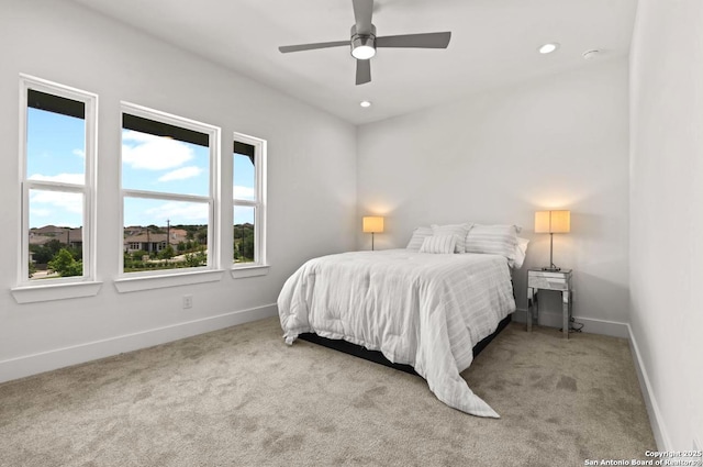 4003 Wood Crk, San Antonio, TX 78257 - carpeted bedroom featuring baseboards, recessed lighting, and ceiling fan