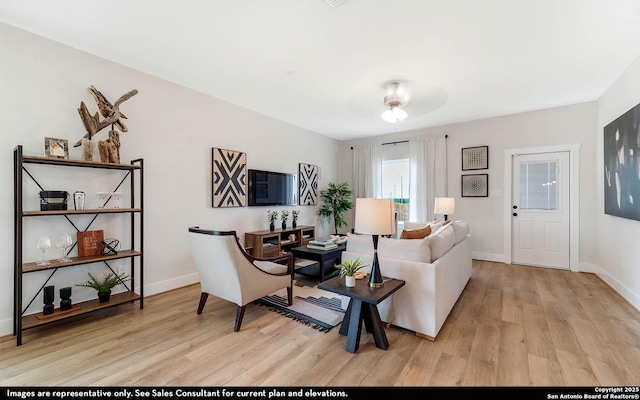 189 Kayla Ave, San Antonio, TX 78253 - living room featuring wood finished floors and baseboards