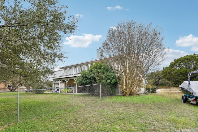 view of yard featuring a deck