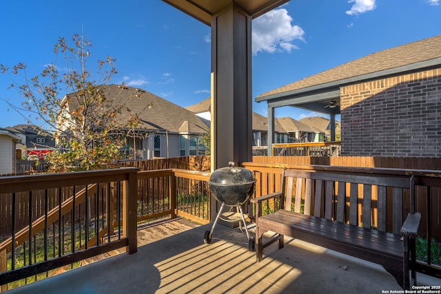 10836 Bango Farms, San Antonio, TX 78254 - wooden terrace featuring a residential view and fence