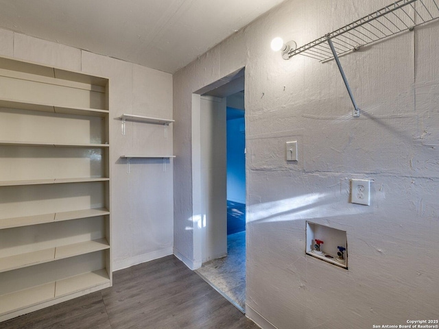 4330 Kilrea, San Antonio, TX 78219 - clothes washing area with washer hookup and wood finished floors