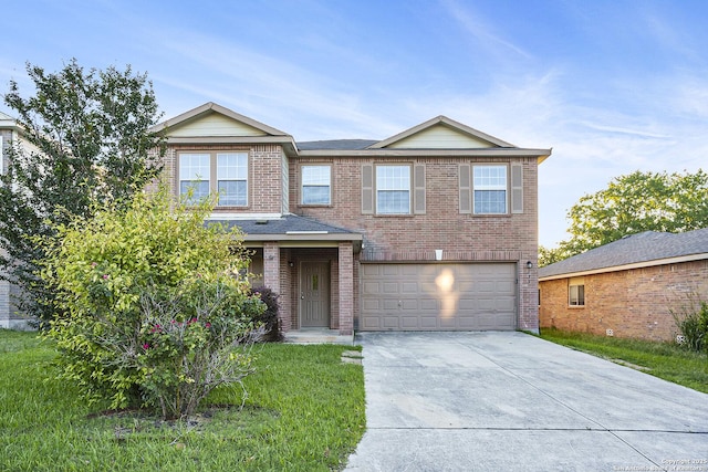 135 Blue Juniper, San Antonio, TX 78253 - view of front facade with a garage, driveway, and brick siding