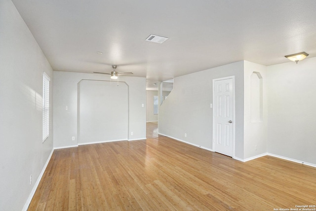 135 Blue Juniper, San Antonio, TX 78253 - spare room featuring a ceiling fan, light wood-style flooring, and baseboards