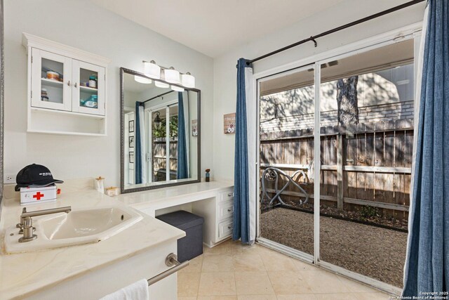 13018 Country Trl, San Antonio, TX 78216 - bathroom featuring tile patterned flooring and vanity