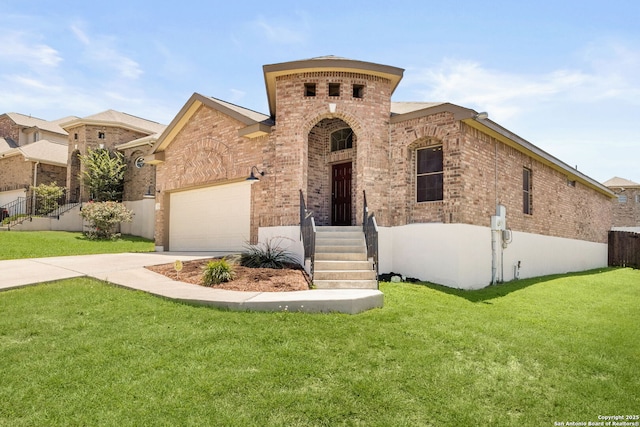 13706 Trailside, Live Oak, TX 78233 - french country style house with brick siding, driveway, and an attached garage