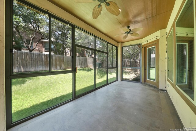 523 White Cyn, San Antonio, TX 78260 - unfurnished sunroom with a ceiling fan and plenty of natural light