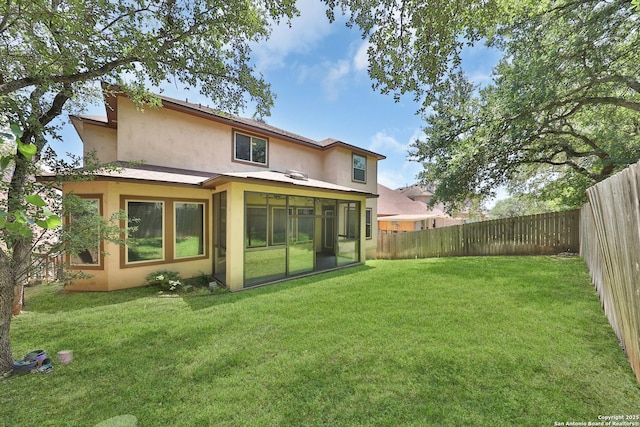 523 White Cyn, San Antonio, TX 78260 - back of house featuring stucco siding and a sunroom