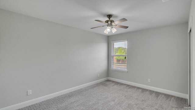 13154 Beals, San Antonio, TX 78253 - unfurnished room with a ceiling fan, baseboards, and light carpet