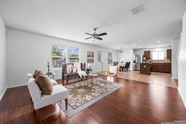 102 Ville Serene, San Antonio, TX 78253 - living room with plenty of natural light, ceiling fan, light wood-style floors, and recessed lighting