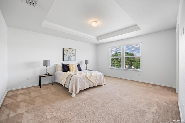 102 Ville Serene, San Antonio, TX 78253 - carpeted bedroom with a tray ceiling and baseboards