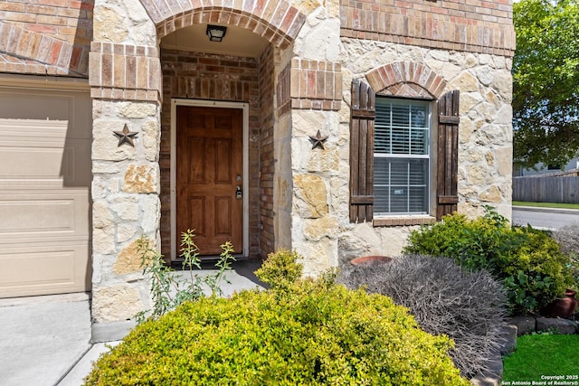 102 Ville Serene, San Antonio, TX 78253 - property entrance featuring stone siding and fence
