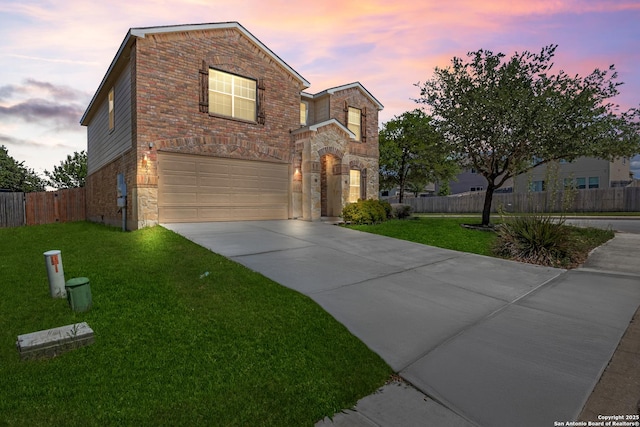 102 Ville Serene, San Antonio, TX 78253 - traditional-style house with stone siding, driveway, an attached garage, and brick siding