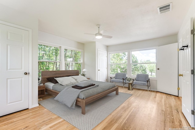 123 W Mandalay, San Antonio, TX 78212 - bedroom featuring light wood-style flooring and ceiling fan