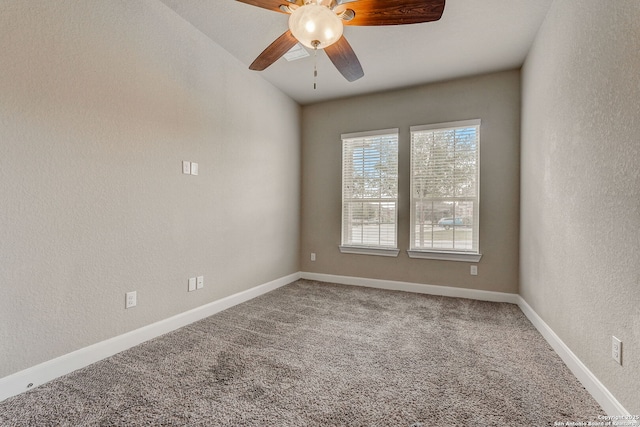 3419 Cherokee, San Antonio, TX 78253 - carpeted spare room featuring a ceiling fan, a textured wall, and baseboards