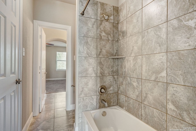 3419 Cherokee, San Antonio, TX 78253 - full bathroom with bathing tub / shower combination, baseboards, and tile patterned floors