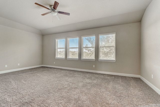 3419 Cherokee, San Antonio, TX 78253 - carpeted spare room featuring vaulted ceiling, baseboards, and ceiling fan