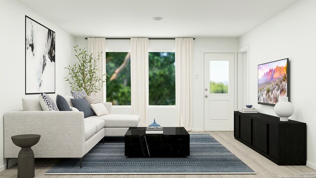 2521 Vireo Way, San Antonio, TX 78253 - living room featuring light wood-style flooring