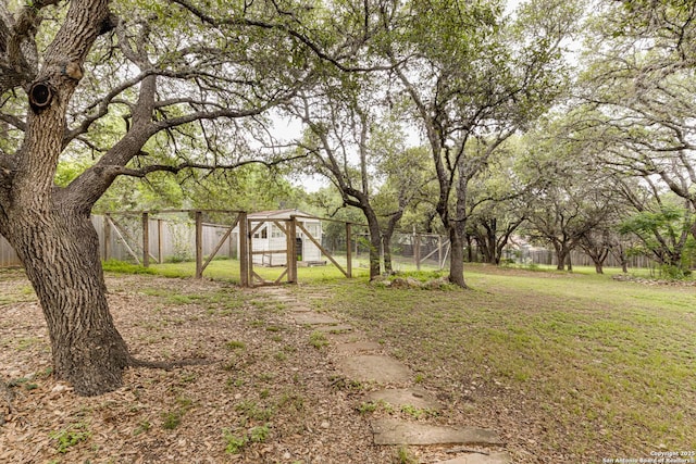 9811 Rebel Queen, San Antonio, TX 78255 - view of yard with exterior structure and an outdoor structure