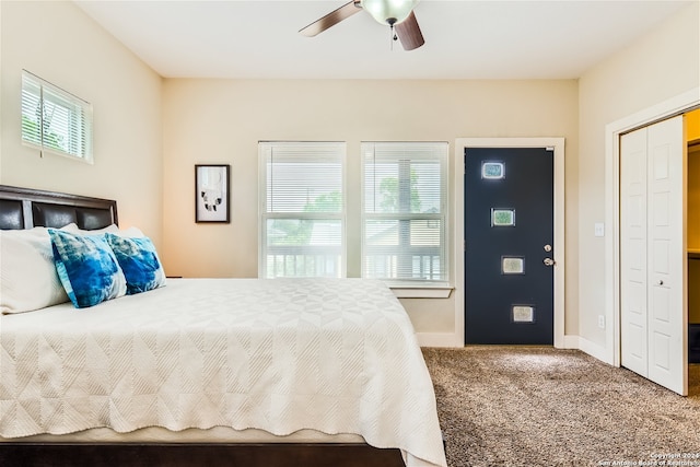 1130 Wyoming St Unit B, San Antonio, TX 78203 - carpeted bedroom featuring a ceiling fan and baseboards