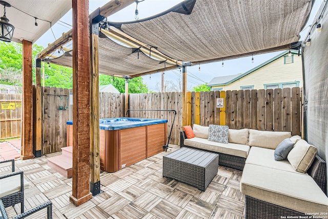 1130 Wyoming St Unit B, San Antonio, TX 78203 - view of patio / terrace with outdoor lounge area and a fenced backyard