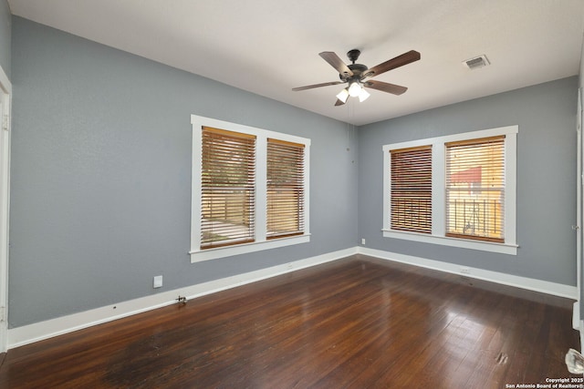 1717 W Summit Ave, San Antonio, TX 78201 - spare room featuring wood finished floors, baseboards, and ceiling fan