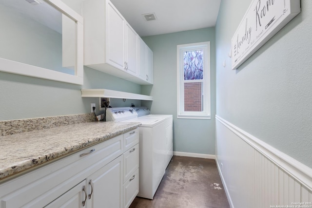 21503 Rio Comal, San Antonio, TX 78259 - clothes washing area with separate washer and dryer and cabinet space