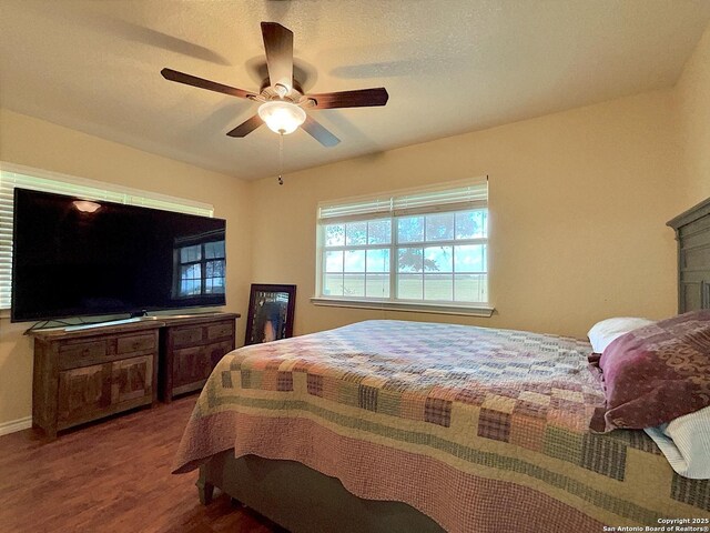 3389 Fm 888, Beeville, TX 78102 - bedroom featuring wood finished floors, ceiling fan, a fireplace, and baseboards