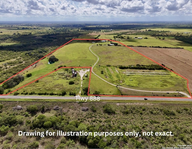 3389 Fm 888, Beeville, TX 78102 - view of rural area featuring property boundaries highlighted