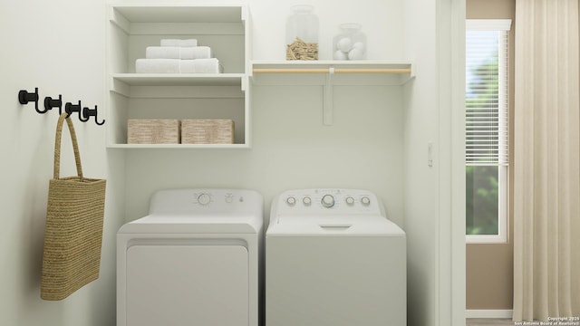 5223 Whirling Pl, San Antonio, TX 78253 - washroom featuring independent washer and dryer