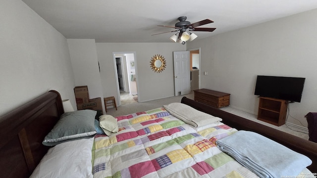9406 Vallecito Pass, San Antonio, TX 78250 - carpeted bedroom with a ceiling fan