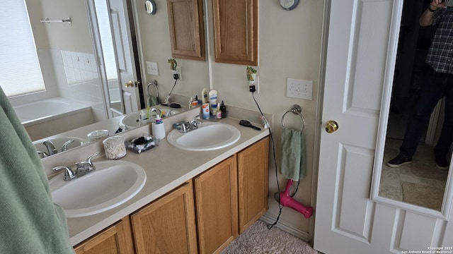 9406 Vallecito Pass, San Antonio, TX 78250 - full bath with double vanity and a bath