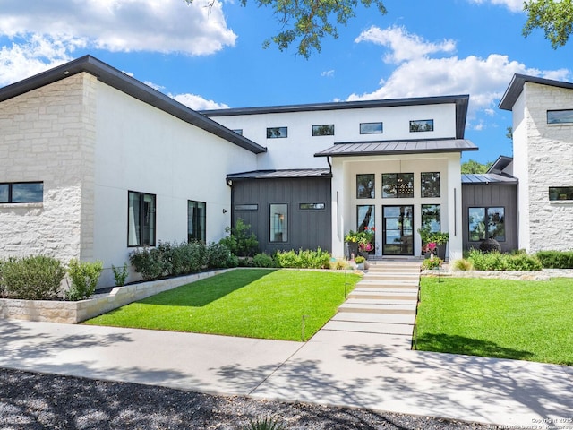 756 Annabelle Ave, Bulverde, TX 78163 - view of front of property featuring a standing seam roof, a front yard, and metal roof